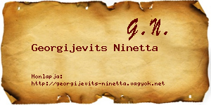 Georgijevits Ninetta névjegykártya